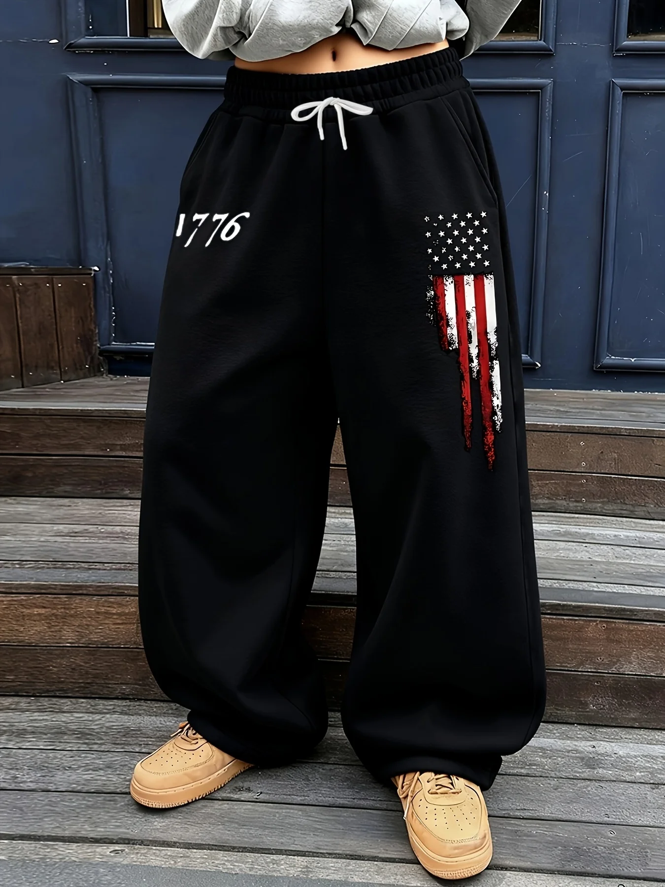 Women's Kids Casual pentagram Print Drawstring Pocket Pants Classic Women's Casual Jogger Pants Everyday Casual Wear