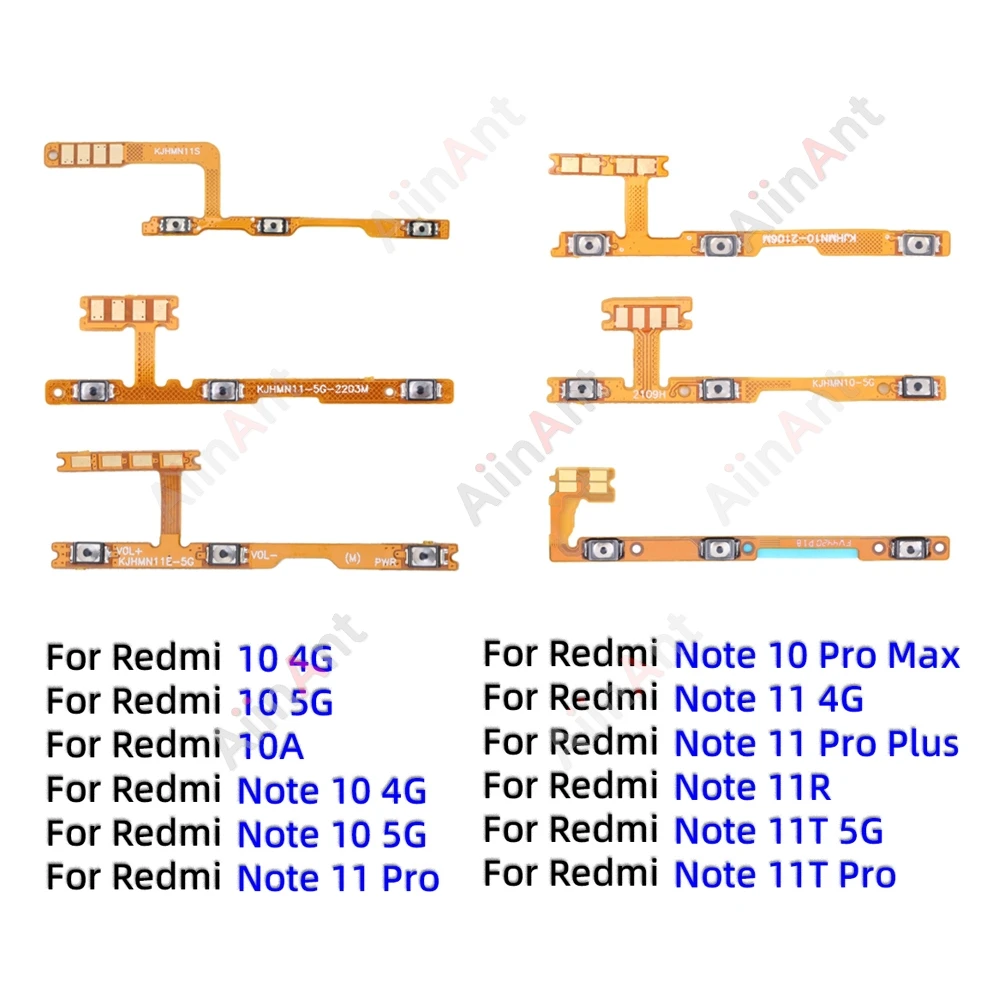 OEM On Off Buttons key Volume Power Flex Cable For Xiaomi Redmi Note 10 11 10A 10C 10s 10T 11s 11E 11R 11T Pro Max Plus 4G 5G