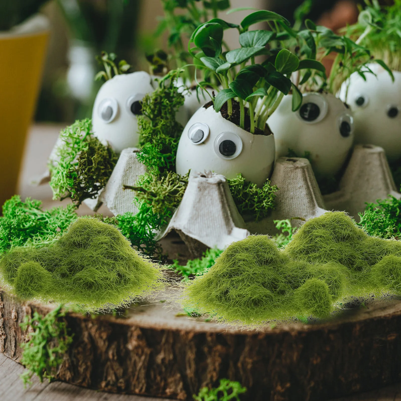

4 Bags Realistic Simulation Moss Powder DIY Landscape Ornament Fake Lawn Powder Plant Decor Sand Table Accessory