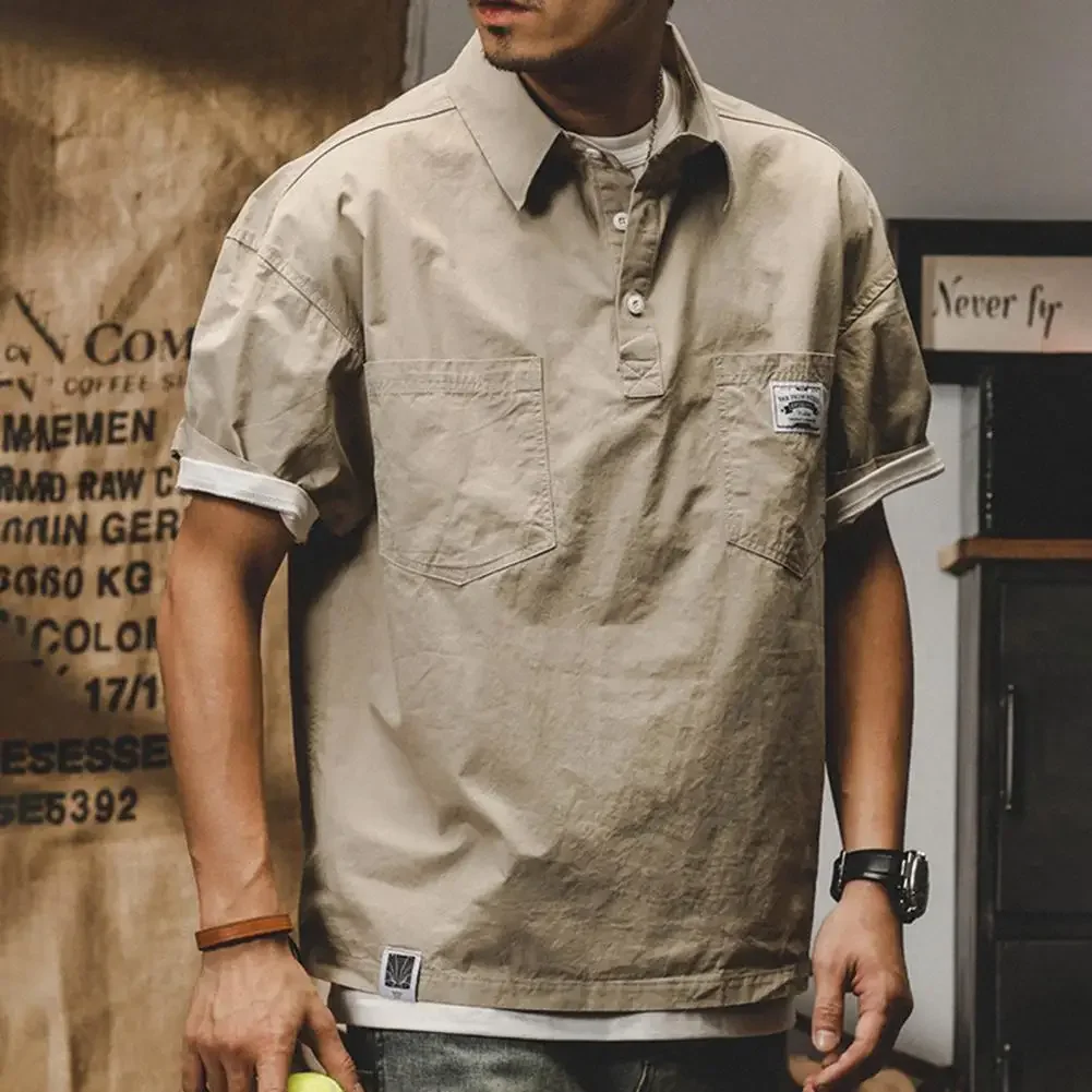

New Casual T-shirt for Men Korea American Casual Men's T-shirt Summer Tooling Style Short Sleeve High Quality Casual T-shirt