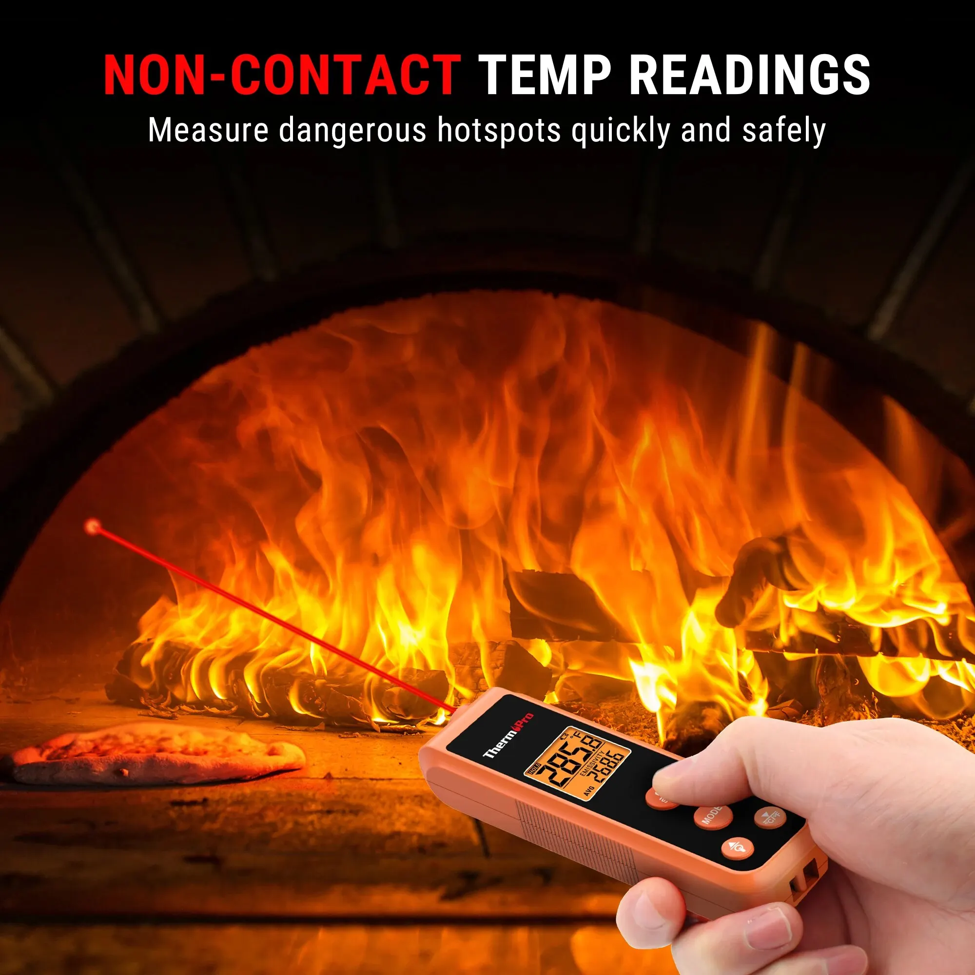 ThermoPro TP410 Digital Infrared Kitchen Meat Cooking Fast Reading Thermometer with Backlight for BBQ Oil Food Multiple Use