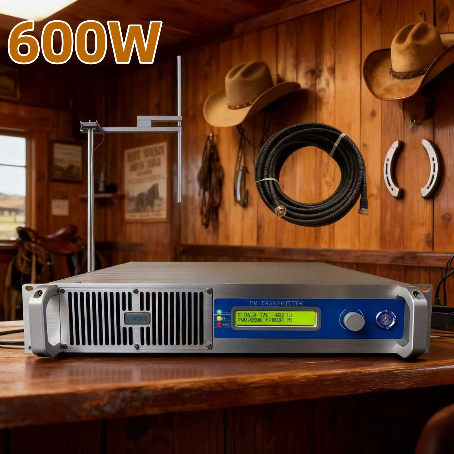 

TC- 600W Durable FM Transmitter (Antenna & Cable) – Reliable Performance for Rural/Mountainous Area Info Broadcast