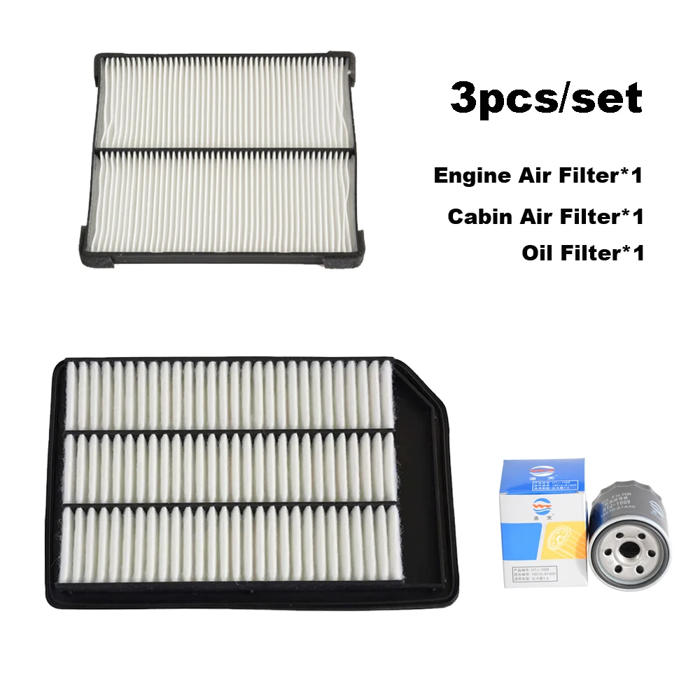 

3pcs Filter Set For SUZUKI KIZASHI 2.4 2010 2011 2012 2013 2014 2015 2016 2017 2018 Engine Oil Cabin Air Filter 1378057L00 Parts