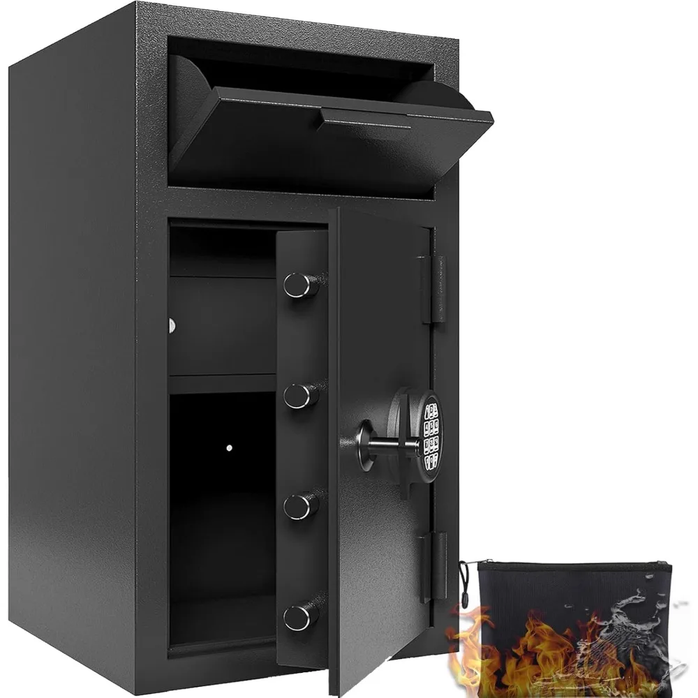 

Large Fireproof Drop Safe Box,Depository Safes with Drop Slot Digital Combination and Anti-Fishing,Cash Safes Box, Cabinet with