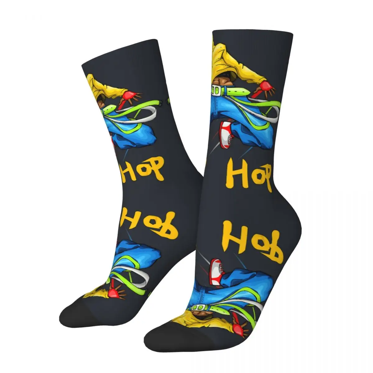 Hip Hop Graphic Graffiti Writing Urban Sock for Men Vintage urban style Pattern Printed Crew Sock official-website tops fugees