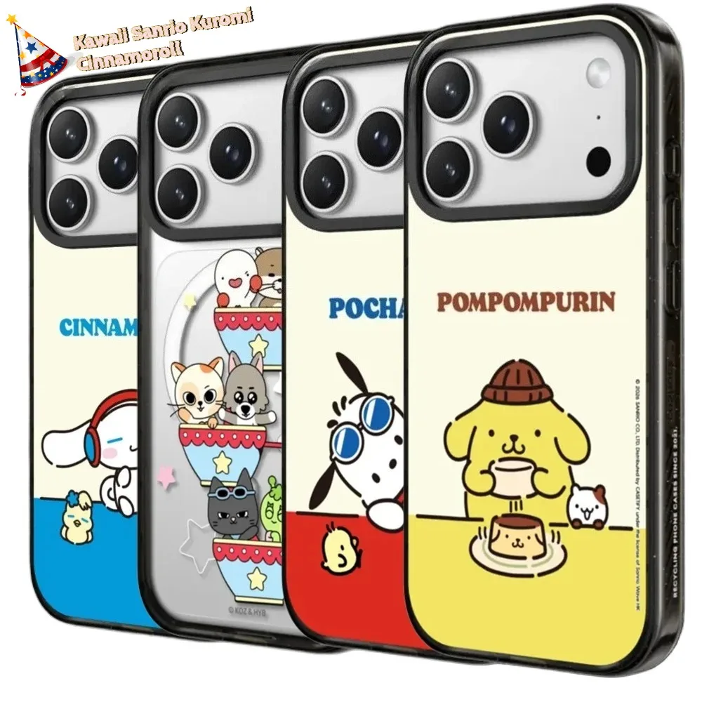 Cinnamoroll Sanrio POMPOMPURIN Magnetic Case for IPhone Air 17 Pro Max 16 15 14 13 for Magsafe Anti Drop Bumper Protect Cover