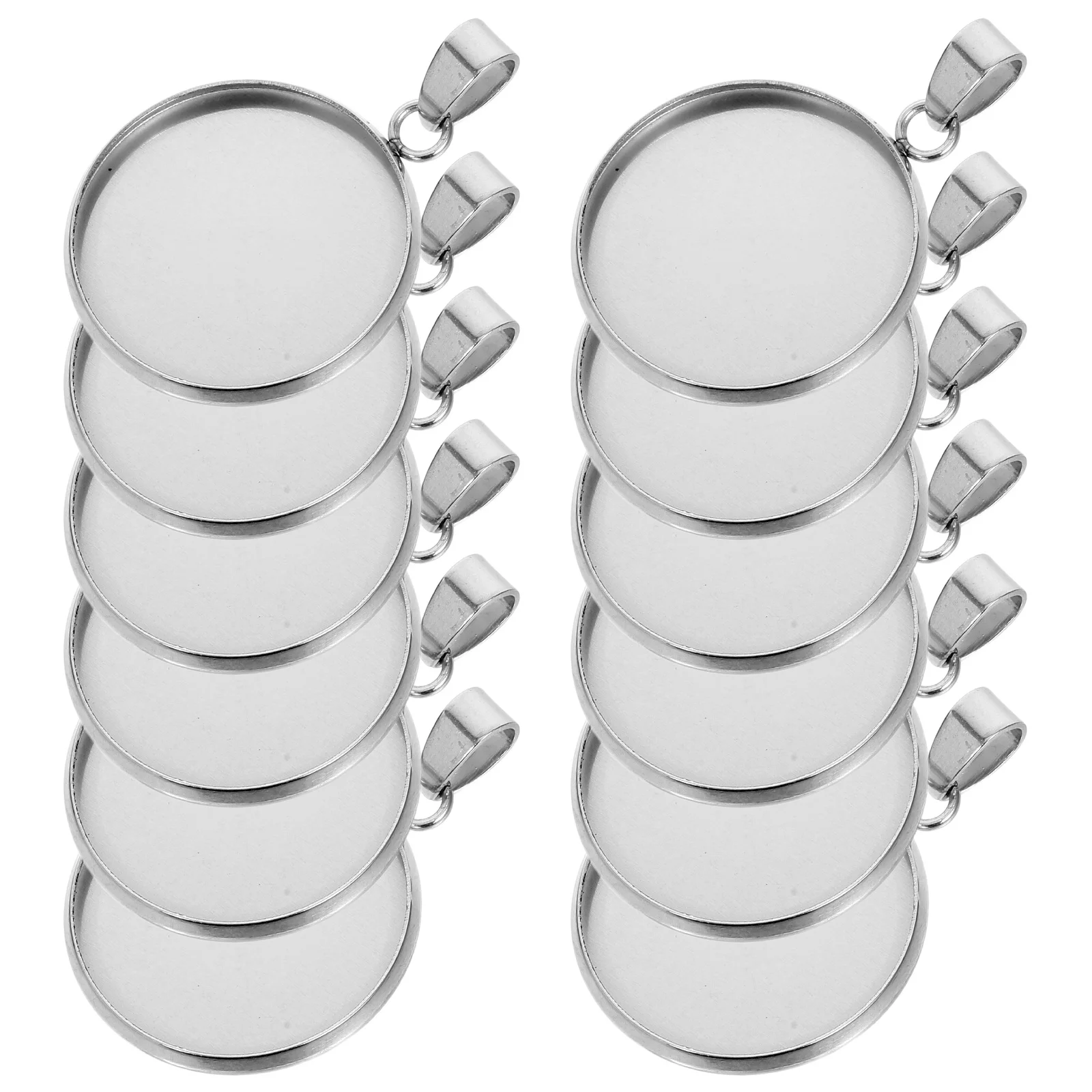 

20Pcs Stainless Steel Round Pendant Bases DIY Jewelry Crafting Kits for Custom Cameo Resin Photo Pendants and Charm Creations