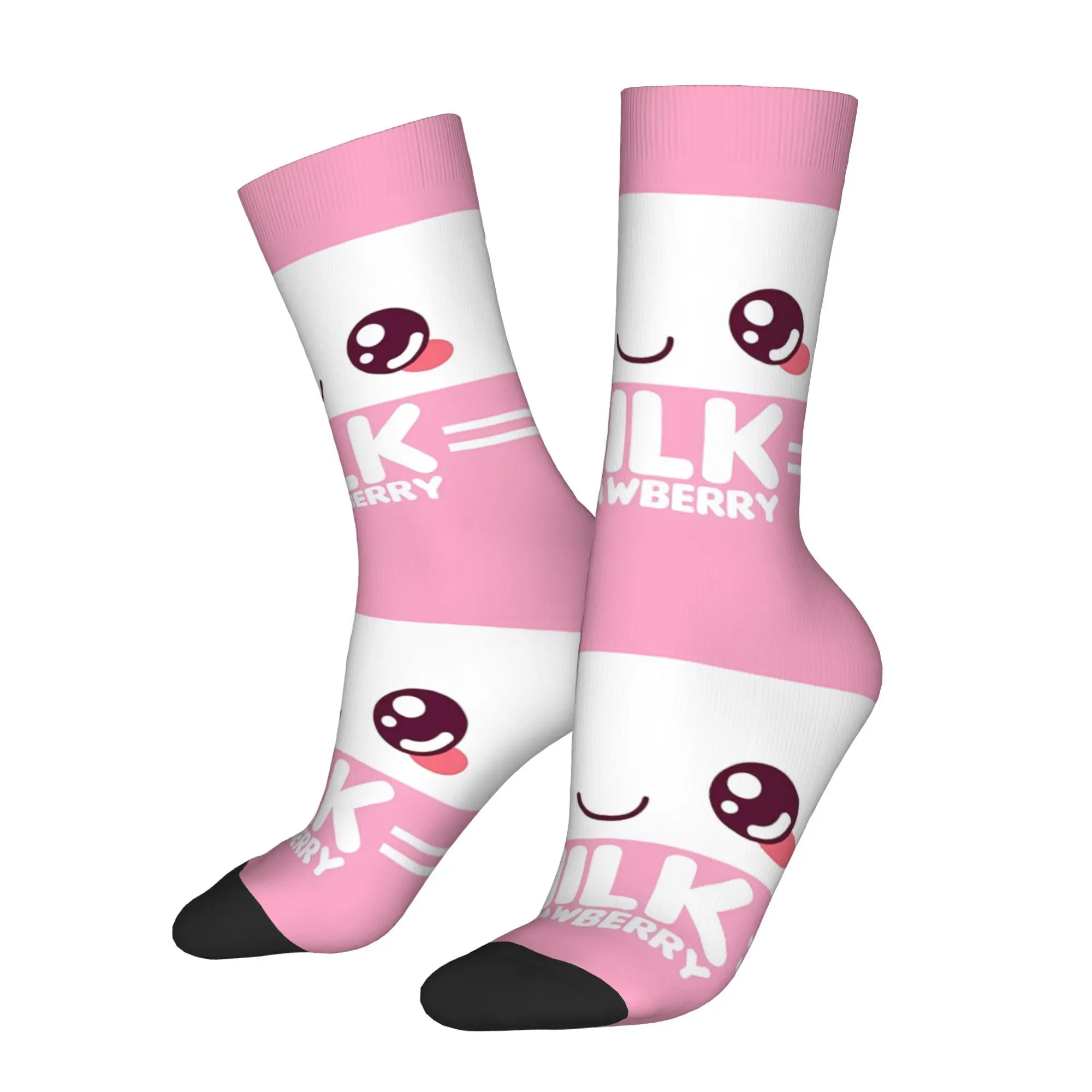 

Забавные сумасшедшие носки для мужчин, носки с клубничным молоком, винтажный узор, носки с принтом, новинка, подарок