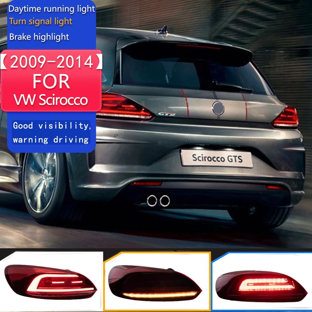 

Car Styling for VW Scirocco Tail Lights 2009-2014 Dynamic Smoke LED Tail Lamp LED DRL Signal Brake Reverse auto Accessories