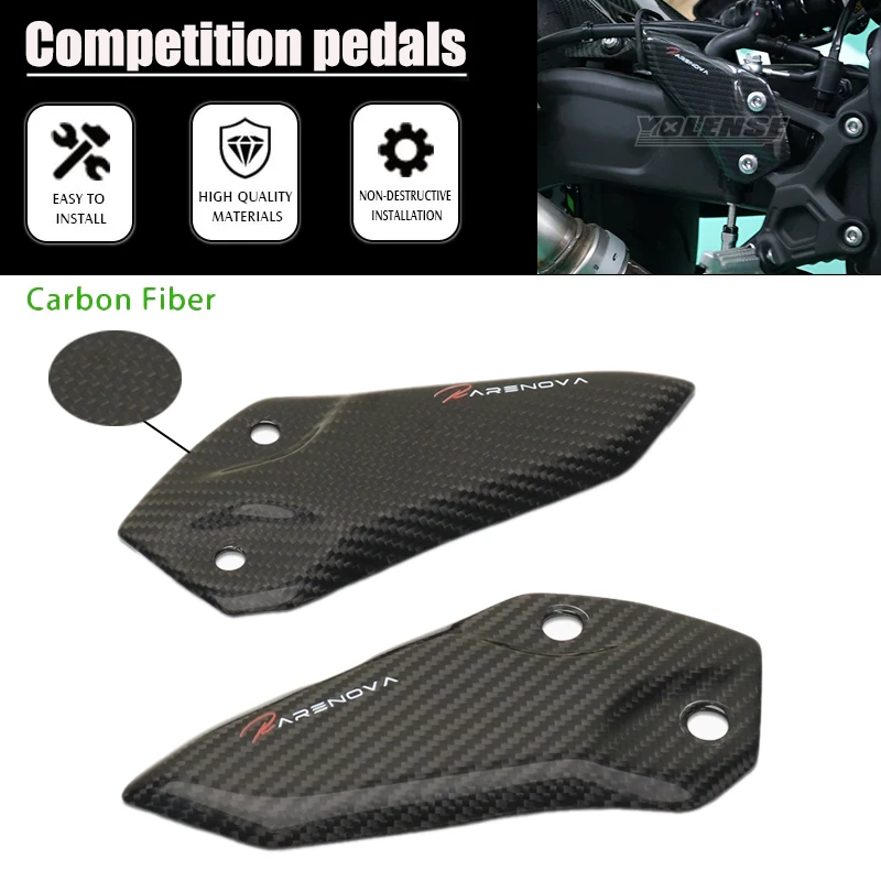 

Carbon Fiber Motorcycle Footrest Heel Guard Cove Rearsets Foot Rest Peg Protector For ZX-4R ZX-4RR ZX-25R ZX4R ZX4RR