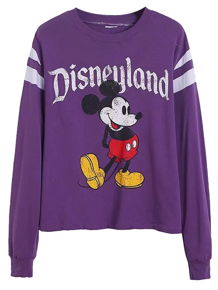 Disneyland Castle Mickey Mouse Sweatshirt Women Unisex Casual O-Neck Pullover Long Sleeve Jumper Streetwear Tops 2 Colors Femme