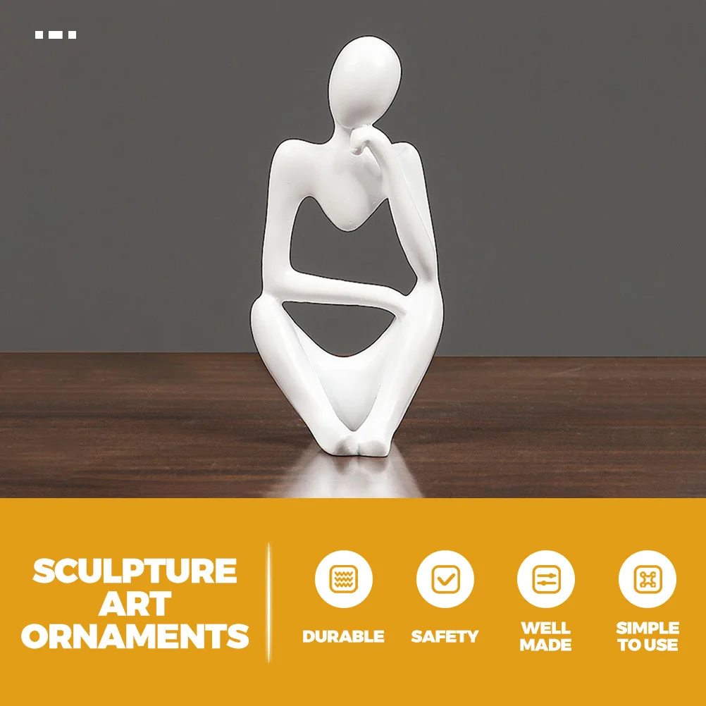

3Pcs Resin Sculpture Thinker Statue Modern Abstract Decor for Home Office Living Room Thinker Statue Resin Sculpture