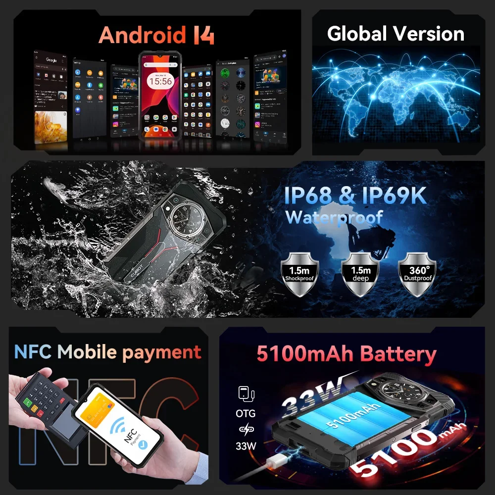 Imagem -03 - Cubot Kingkong ax Android 14 Smartphone Robusto Ultrafino Helio G99 24 gb de Ram 12 Mais 12 256 gb de Rom Tela de 120 hz Câmera de 100 mp Nfc