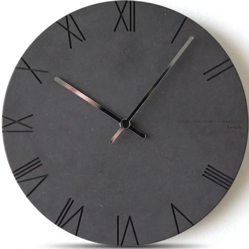 Minimalist Roman Digital Modern Style Wall Clock 12 Inches Creative Home Living Room Bedroom Silent Decoration Wooden Wall Watch