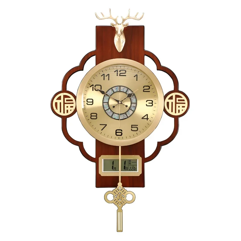 Brass high-grade atmospheric silent wall clock quartz clock