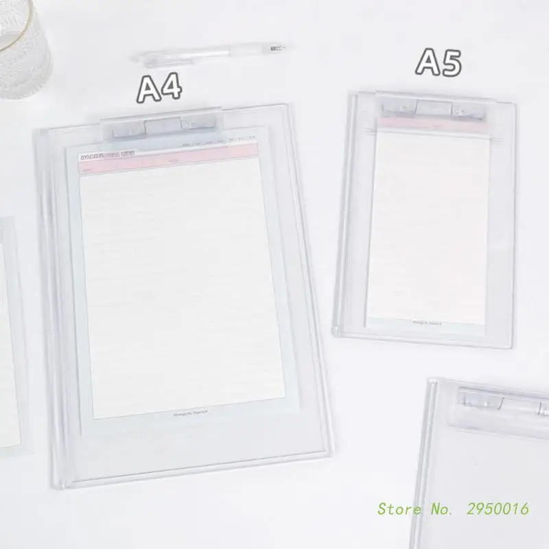 

A4 A5 Clipboard Acrylic Transparent A4 Clipboard A5 Paper Holder Writing Board with Profile Clip for Memos Form Document