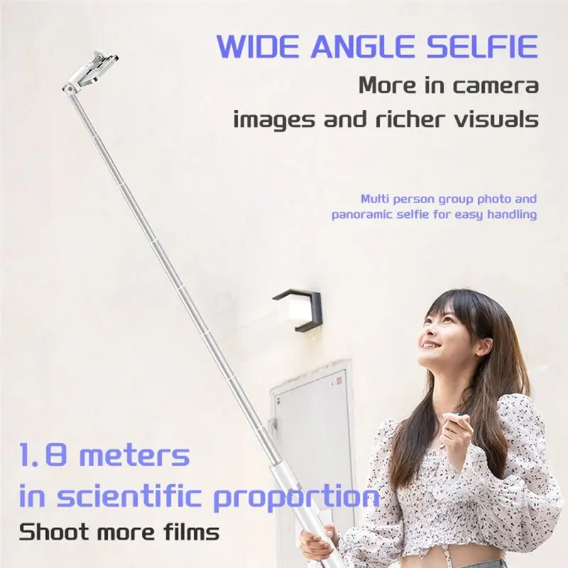 Outdoor Live Streaming Stand For Phone 360° Rotation Selfie Stick With Automatic -Up Single-Button Remote Control