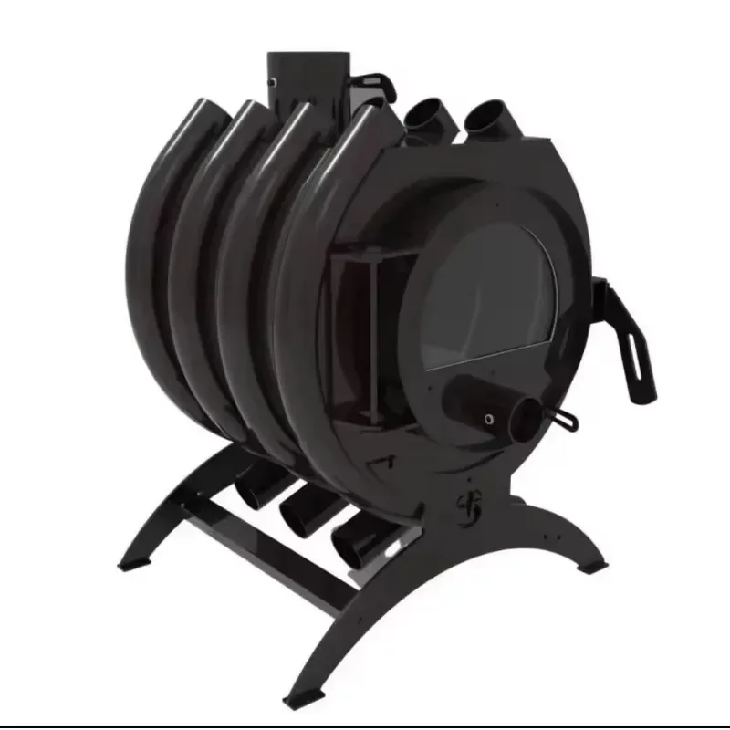 Multipurpose Indoor Wood Burning Stove with Multiple Heat Pipes for Efficient Home Heating and Cozy Living Spaces
