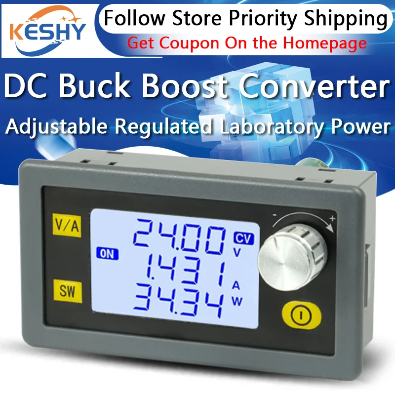 

DC DC Buck Boost Converter 5.0~30V To 0.6~30V Adjustable Regulated Laboratory Power Supply CC CV 0~4.0A 6V 12V 24V Power Module