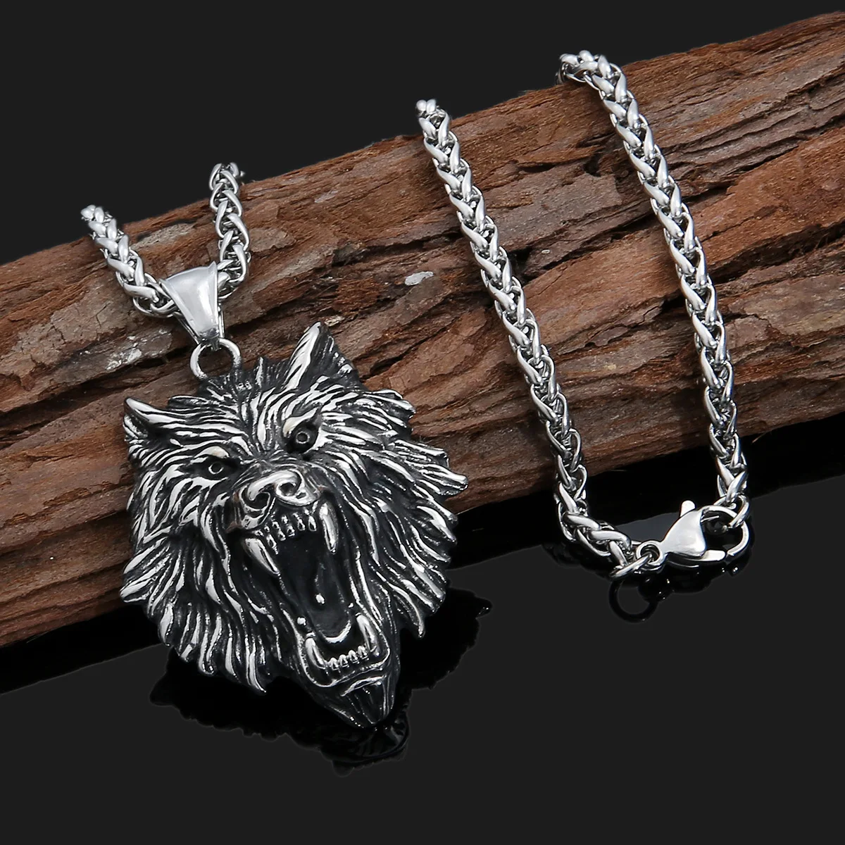 

Viking Celtic Wolf Necklace Stainless Steel Wolf Head Pendant Necklace Viking Jewelry Not Fading Not Allergic