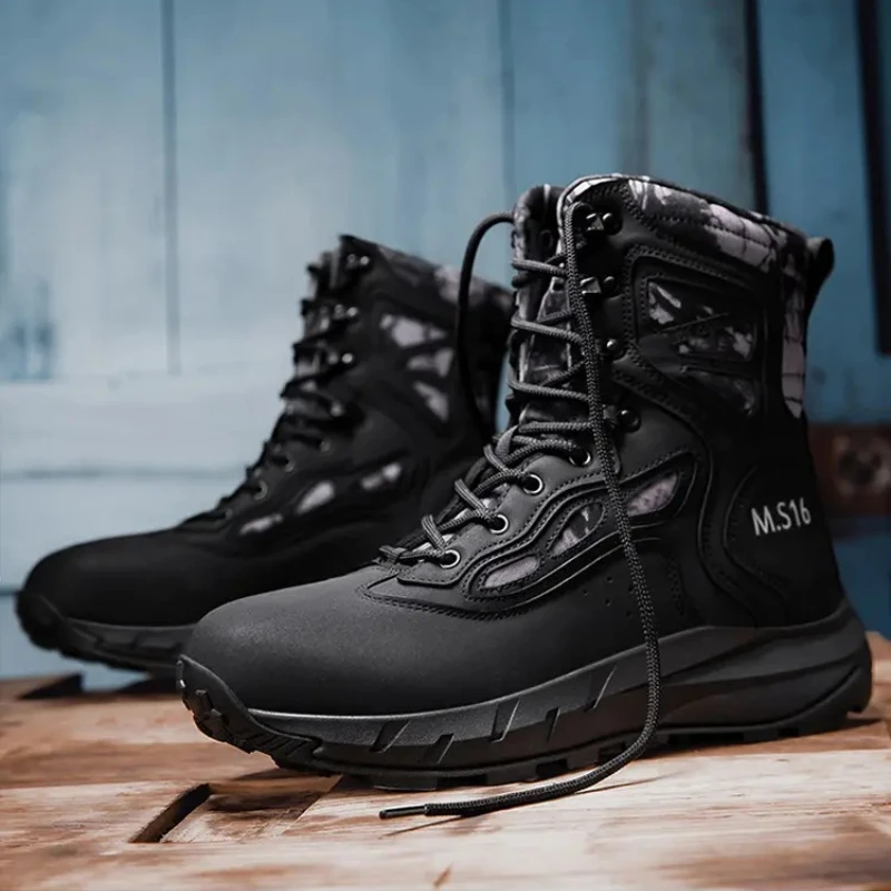 

New Boots Large Size Outdoor Hiking Tactical Boots Training Boots Wear-resistant Non-slip Comfortable Light Men's Shoes