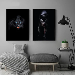 Black Panther -Leinwand Malerei, Wildtierplakate und Eindrücke, Wandkunst, Bild für Wohnzimmer, Wohnkultur Hauptverkauf Panther Schwarz - №9