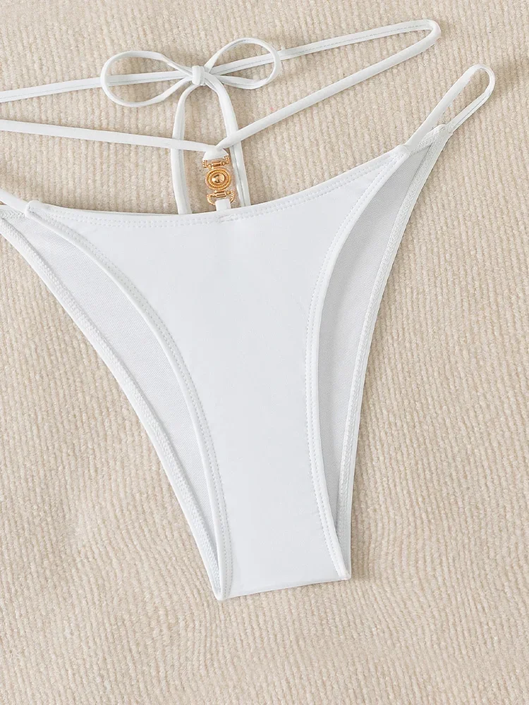 Сексуальные однотонные бикини со шнуровкой, комплект из 2 предметов, женский разделенный купальник с высокой талией, пляжный стиль, бикини, новинка 2025, летний купальник, комплект бикини