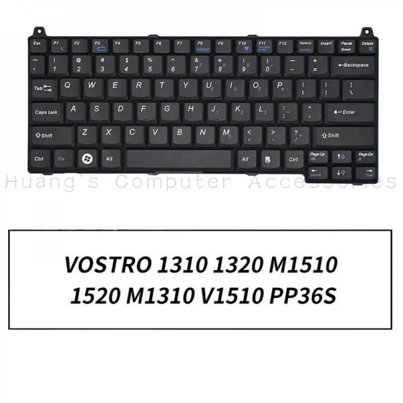 SS+US English Laptop Keyboard For Dell Vostro 1310 1320 1520 M1310 M1510 V1510 PP36S Replacement