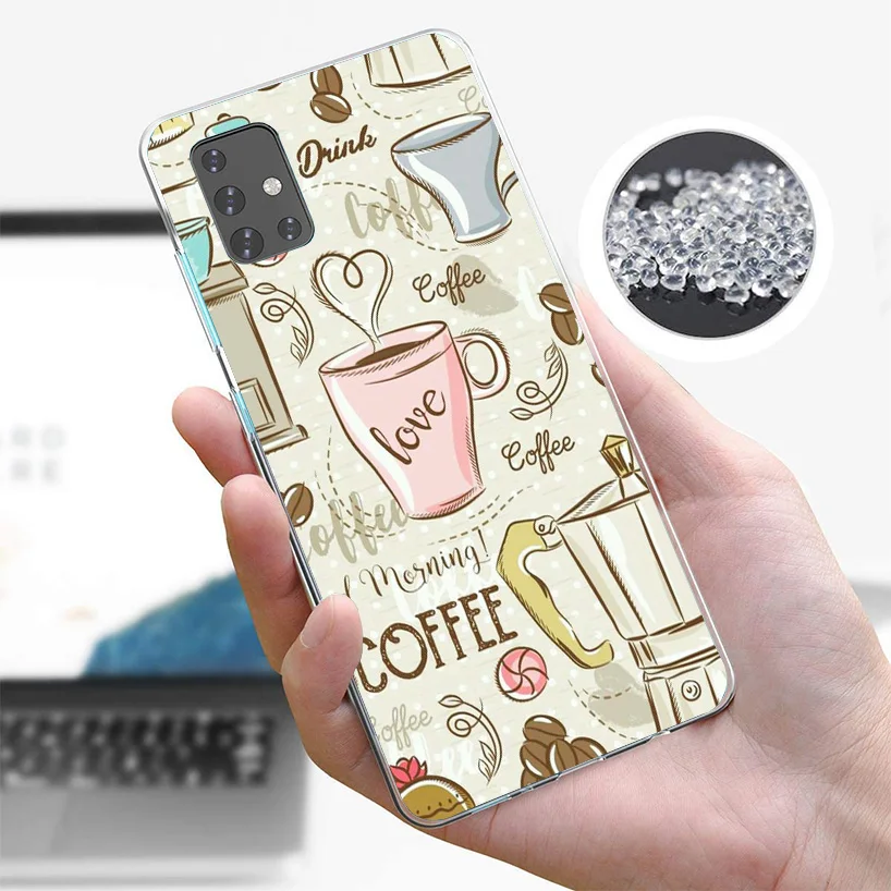 Coffee Wine Cup Cover Phone Case For Samsung A51 A41 A31 A21S A71 A50S A40 A30S A20E A10S A6 A7 A8 A9 Plus Soft Fundas