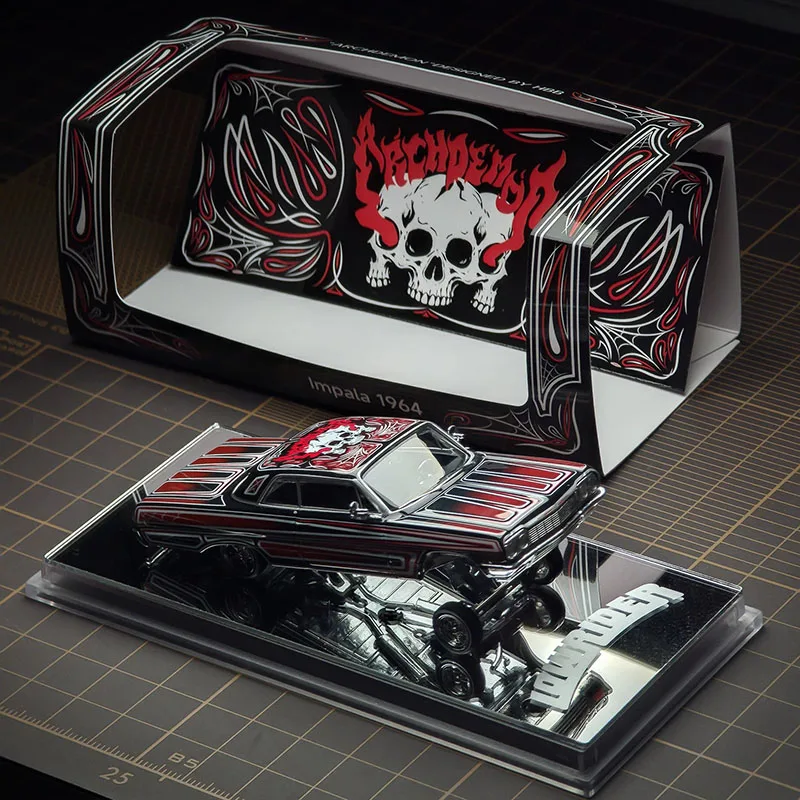 97M Model 1/64 Scale 1964 Impala SS Lowrider Bounce Car Alloy Car Model Classics Adult Souvenir Gift Static Display