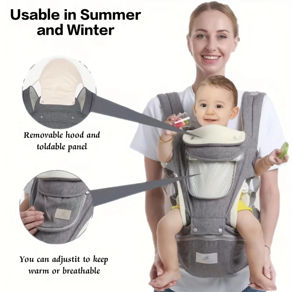 Ergonomic Baby Supplies Baby Carrier With Hip Seat Soft Cotton 3 In 1 Baby Carrier With Stool For Newborn At Home Outdoor Travel