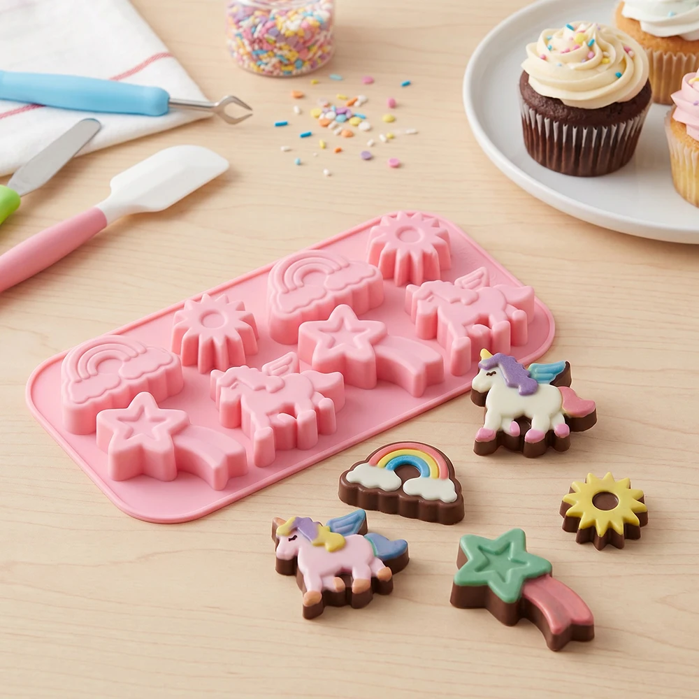 Silicone Cake Mold - 1 Adet 8 Bölmeli Silikon Şeker