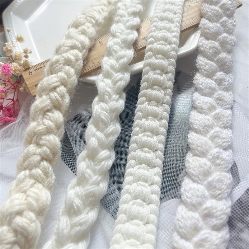 2cm Wide White Small Fragrance Series Tweed Lace Accessories Clothing Decoration Diy Fried Dough Twists Braid Handmade Webbing