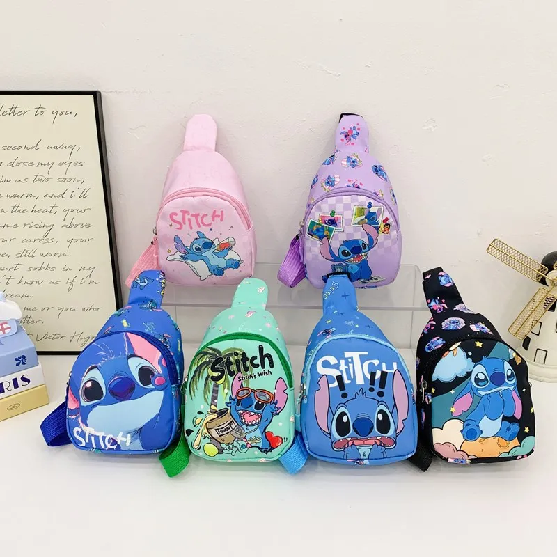 

Casual Disney Stitch Chest Bag Crossbody Bag Anime Shoulder Bag Cartoon Travel Portable Boys Girls Storage Bag Birthday Gift