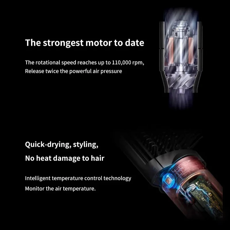 1700W Fast Dry Professional 6 in 1 Cold Hot Air Styling Brush Hair Dryer Curling Iron Straightener Flat Iron Voluminous Waves gallery 4