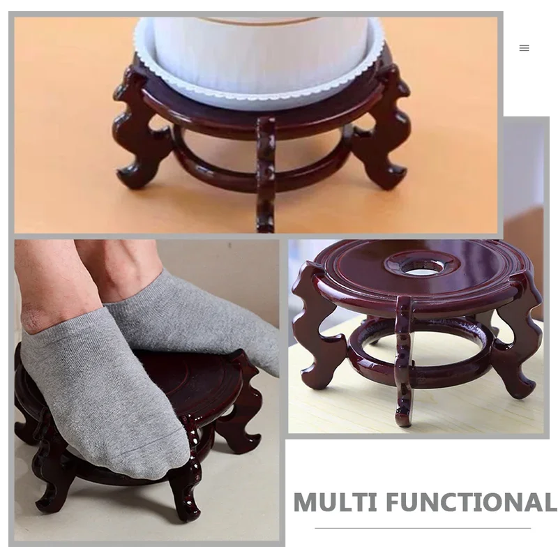 Rustic Wooden Flowerpot Base Plant Stand Vase Display Fish Bowl Riser Potted Plant Bases Desktop Plant Riser Gardening Planter