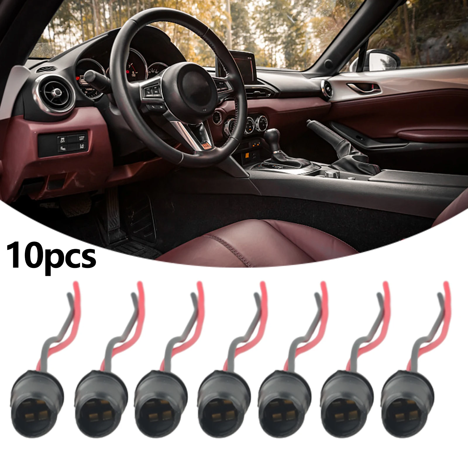 New Useful Round Sockets Car DC 0V ~ 12V For Motorcycle Light Bulb Round Socket Soft Rubber 10pcs Connector