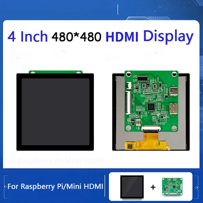 Picture 5: 4 Inch IPS Capacitive Touch Screen Display for Raspberry Pi 480*480 HD-MI Raspberry Pi Display Screen