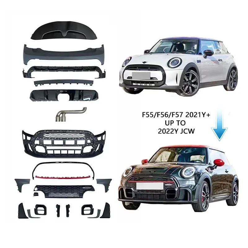 

Комплект для кузова автомобиля 2021Y-22Y F55 F56 F57 MINI cooper upgrade до 2022Y JCW, запчасти для кузова автомобиля, аксессуары, бамперы для BMW MINI