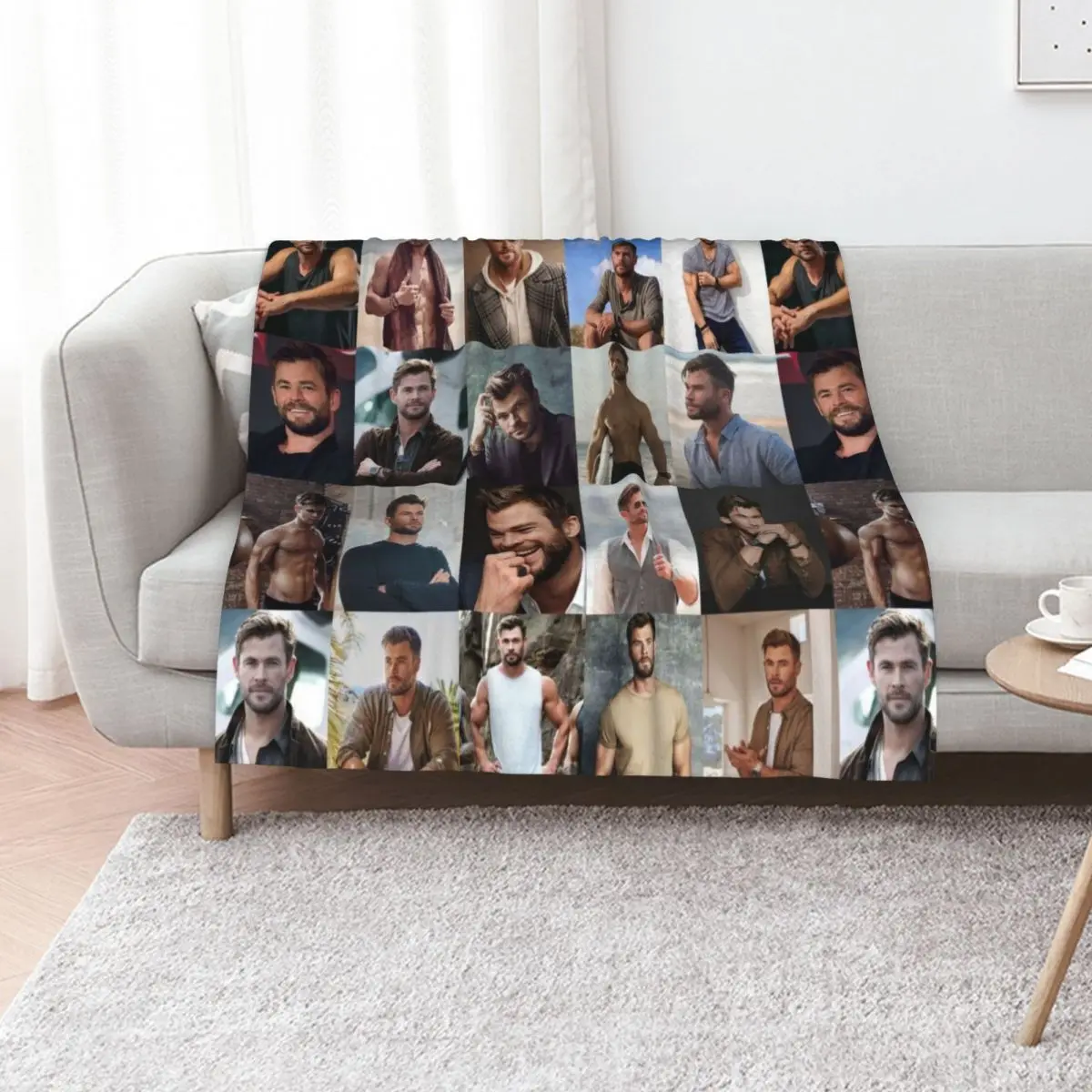 

Chris Hemsworth Throw Blanket Flannel Plush Flannels Luxury Blankets