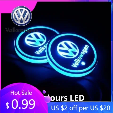 

Спойлеры Крылья 2 шт. 7 цветов окружающего света для Volkswagen VW Passat Polo Golf 6 7 MK4 GTD TouaregTSI TDI Magotan B5 B6 B7 Car W