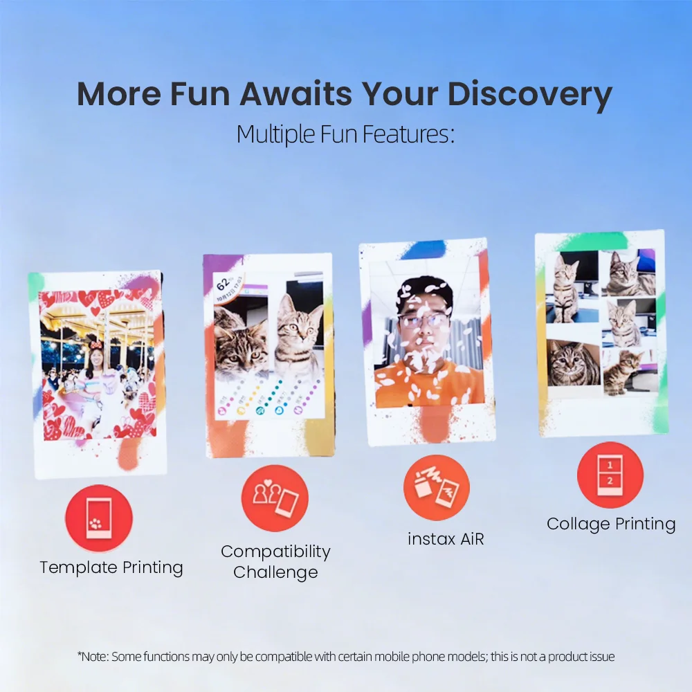 Original Fujifilm Instax Mini Link 2/Link 3 Printer Instax Photo Camera Printers ( 20 / 40 Sheet Instax Mini White Film )