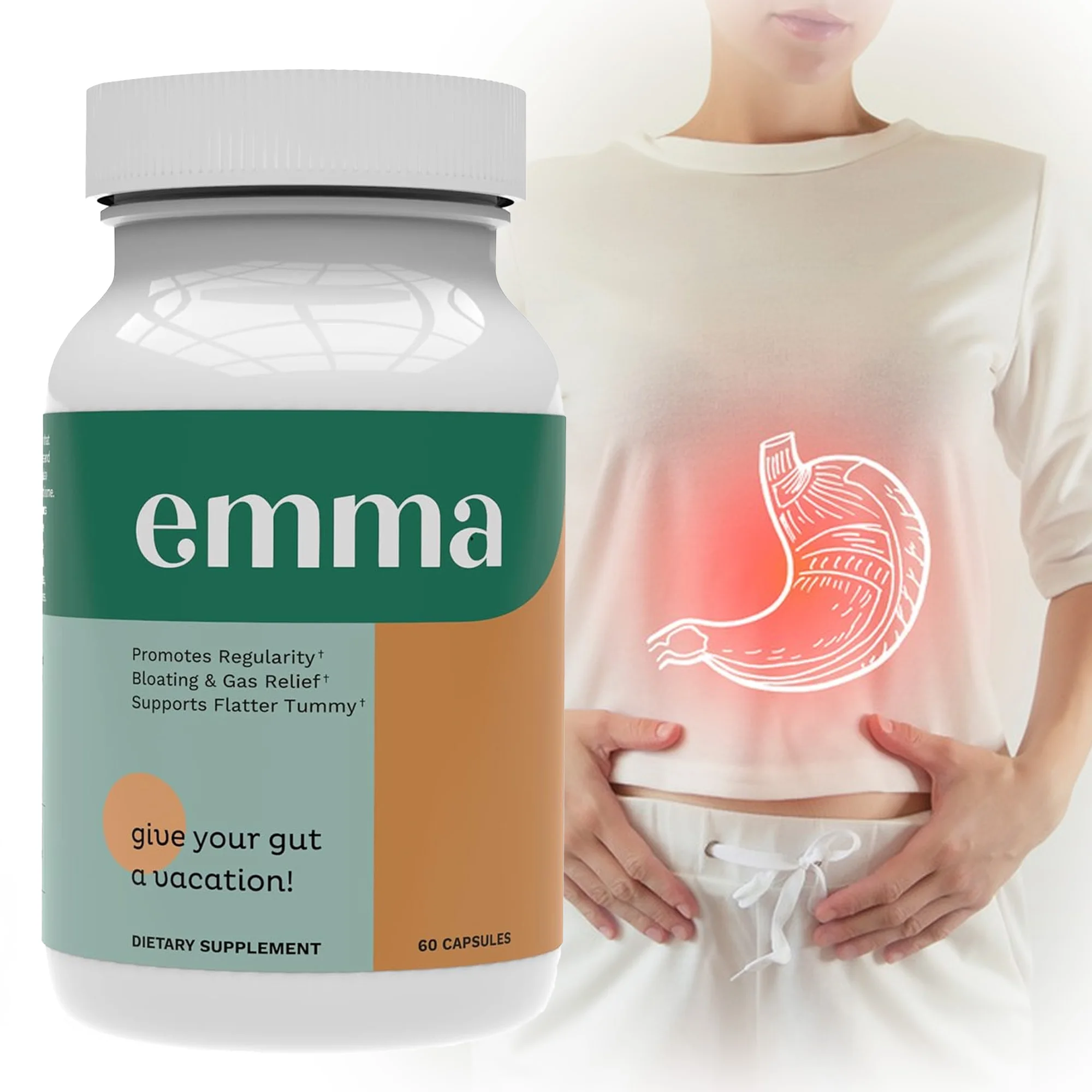 

Emma - Immune System Boosting Support Immune, Gut & Digestive Health, Gluten-Free, Dietary Supplement