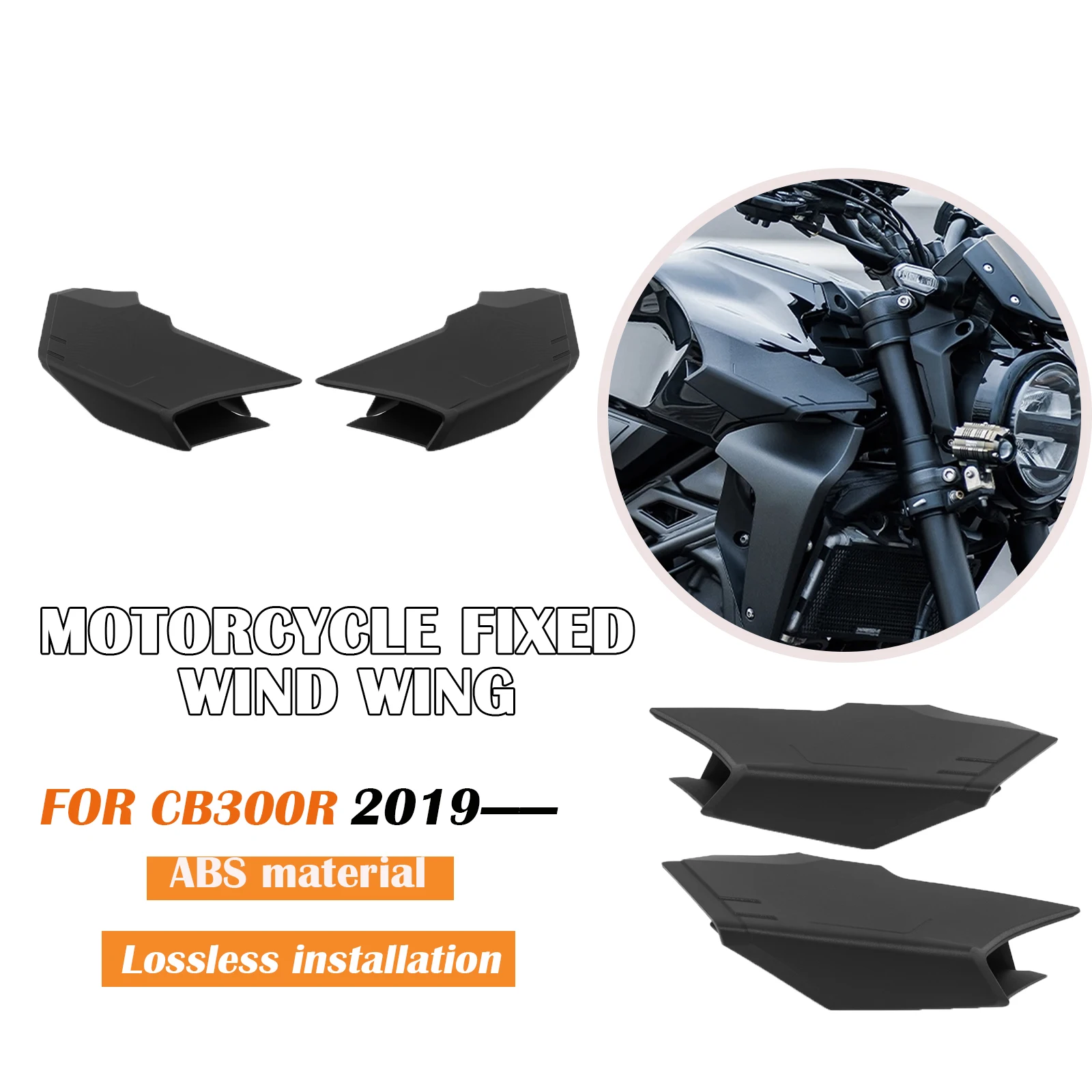 

For Honda CB300R CB300 R 2019-2025 New Motorcycle Side Winglet Spoiler Wind Flow Fixing Wing Front Fairing Aerodynamic wing
