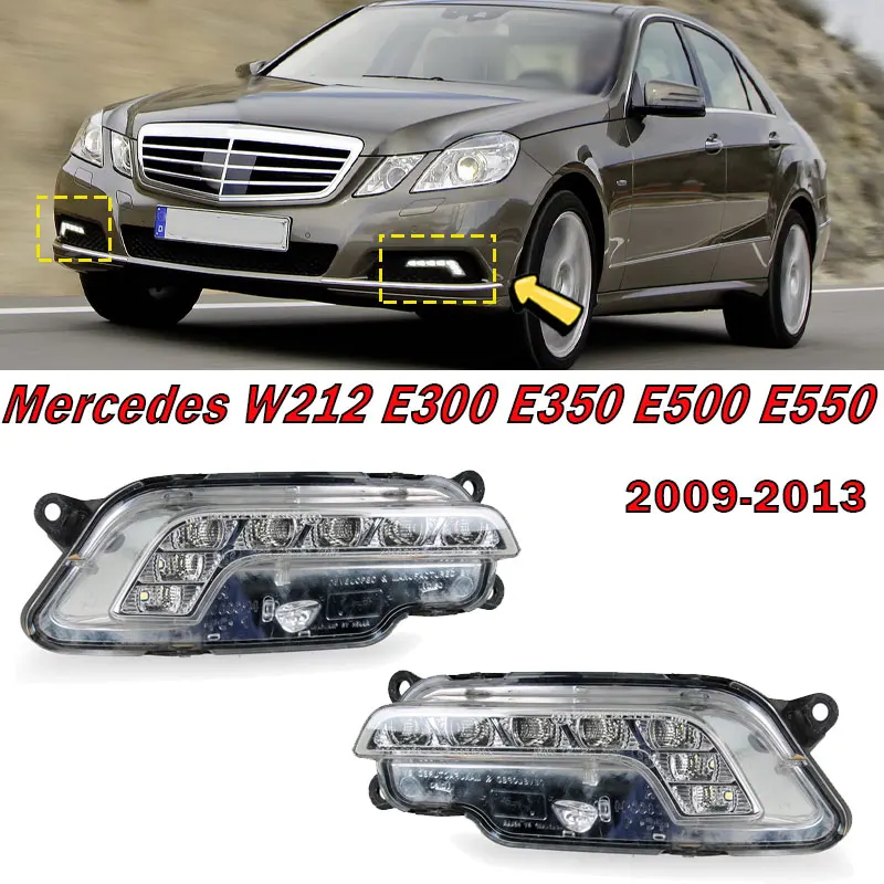 

Для Mercedes Benz W212 E300 E350 E500 E550 2009-2013 Автомобильные светодиодные дневные ходовые огни DRL, нижняя решетка бампера 2128200756 2128200856