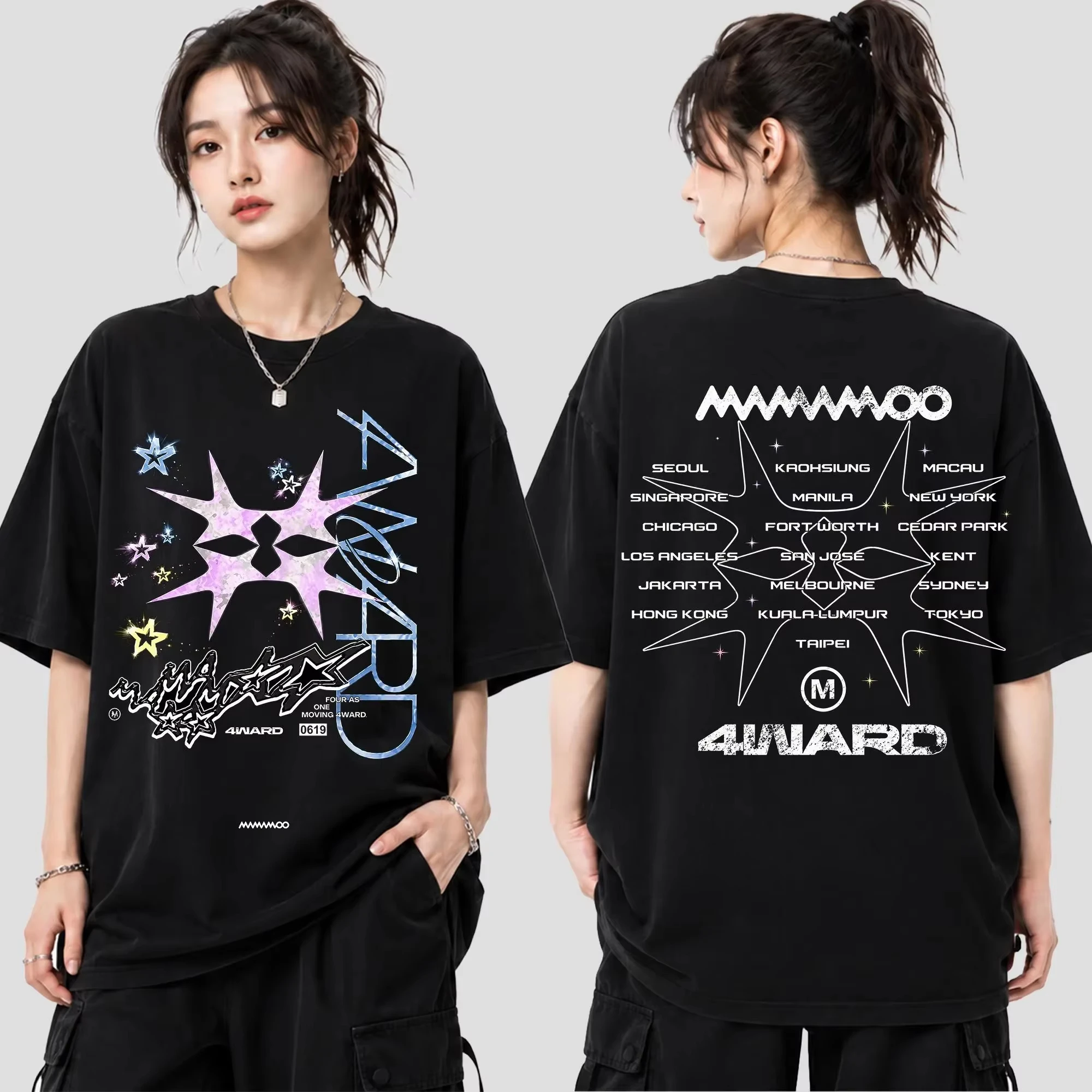 2026 MAMAMOO World Tour Summer Men's and Women's Pure Cotton T-shirt Comfortable Ins Y2k