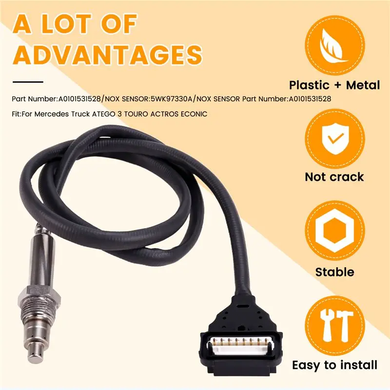 5WK97330A Nitrogen Oxygen Sensor Probe For Mercedes Benz Truck Atego 3 Touro Actros Econic A0101531528-A61E