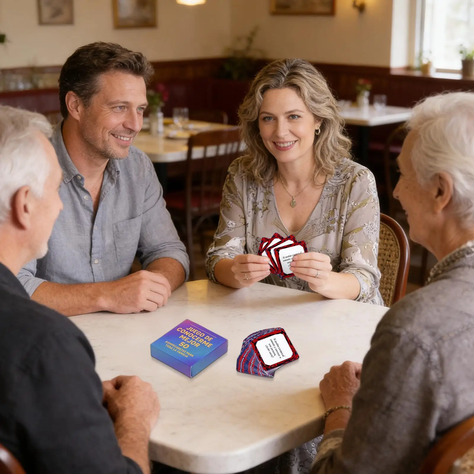 50pcs Family Conversation Card Game, Bonding Activity for Deeper Connection, Fun Party Icebreaker for Home Travel & Gatherings