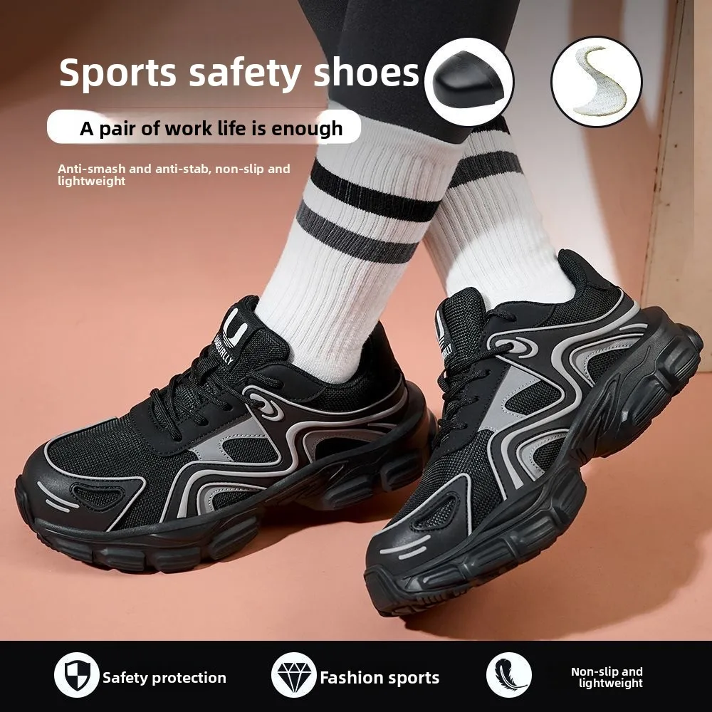 남성용 안전 신발 밑창 작업 신발 남성용 경량 통기성 강철 발가락 운동화 보호 안티 스매싱 내마모성 35-42