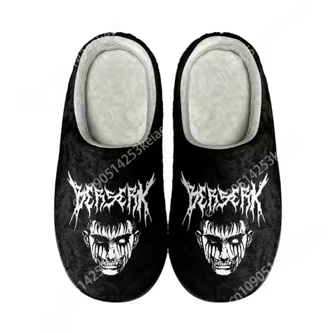 Berserk Guts Home Cotton Custom Slippers High Quality Mens Womens Teenager Plush Fashion Casual Keep Warm Shoes Thermal Slipper
